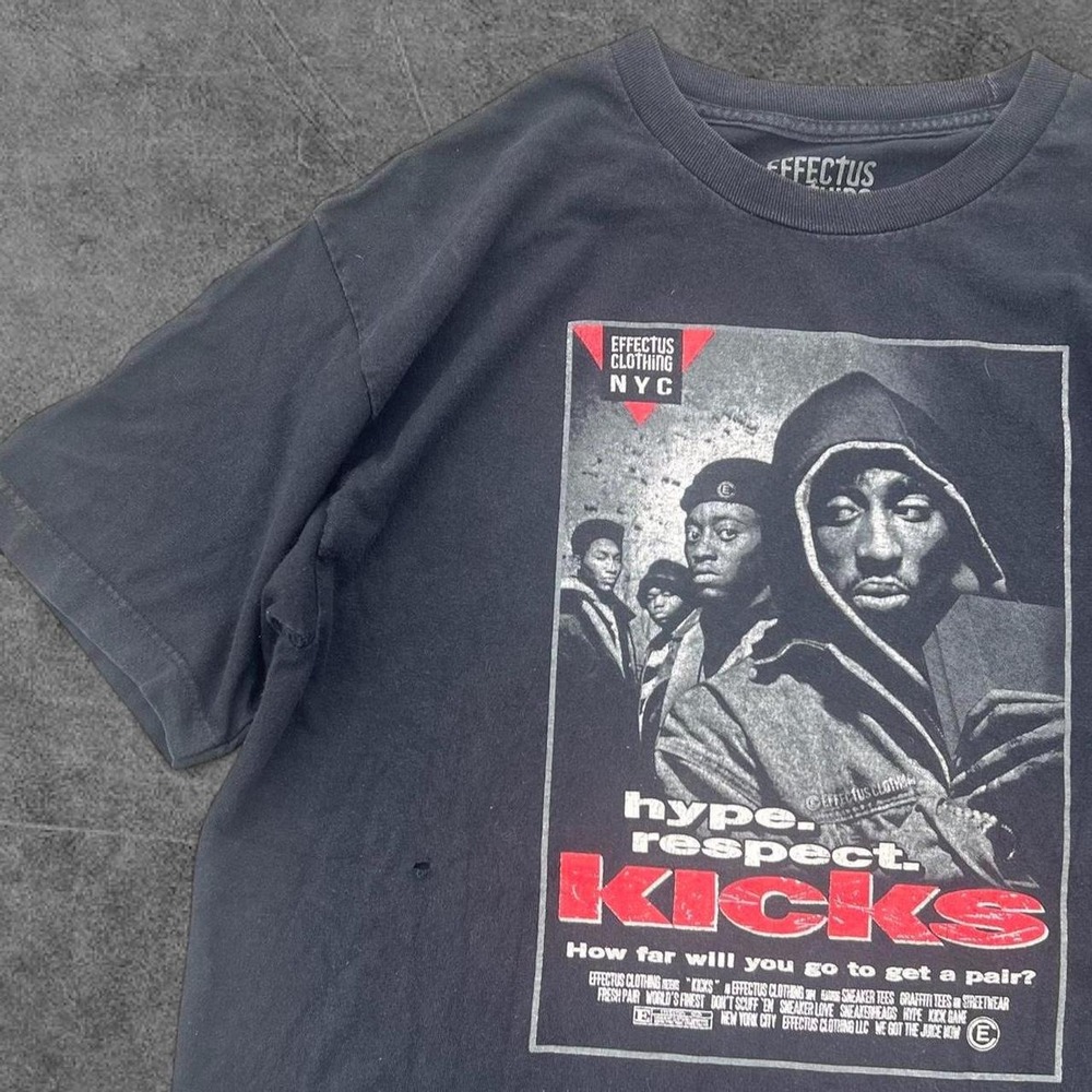 Effectus Clothing Tupac Shakur Movie Juice "Kicks" Graphic Rap Tee Black L 2pac